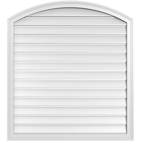 Ekena Millwork Arch Top Surface Mount PVC Gable Vent: Non-Functional, w/2"W x 1-1/2"P Brickmould Frame, 38"W x 40"H GVPAR38X4002SN